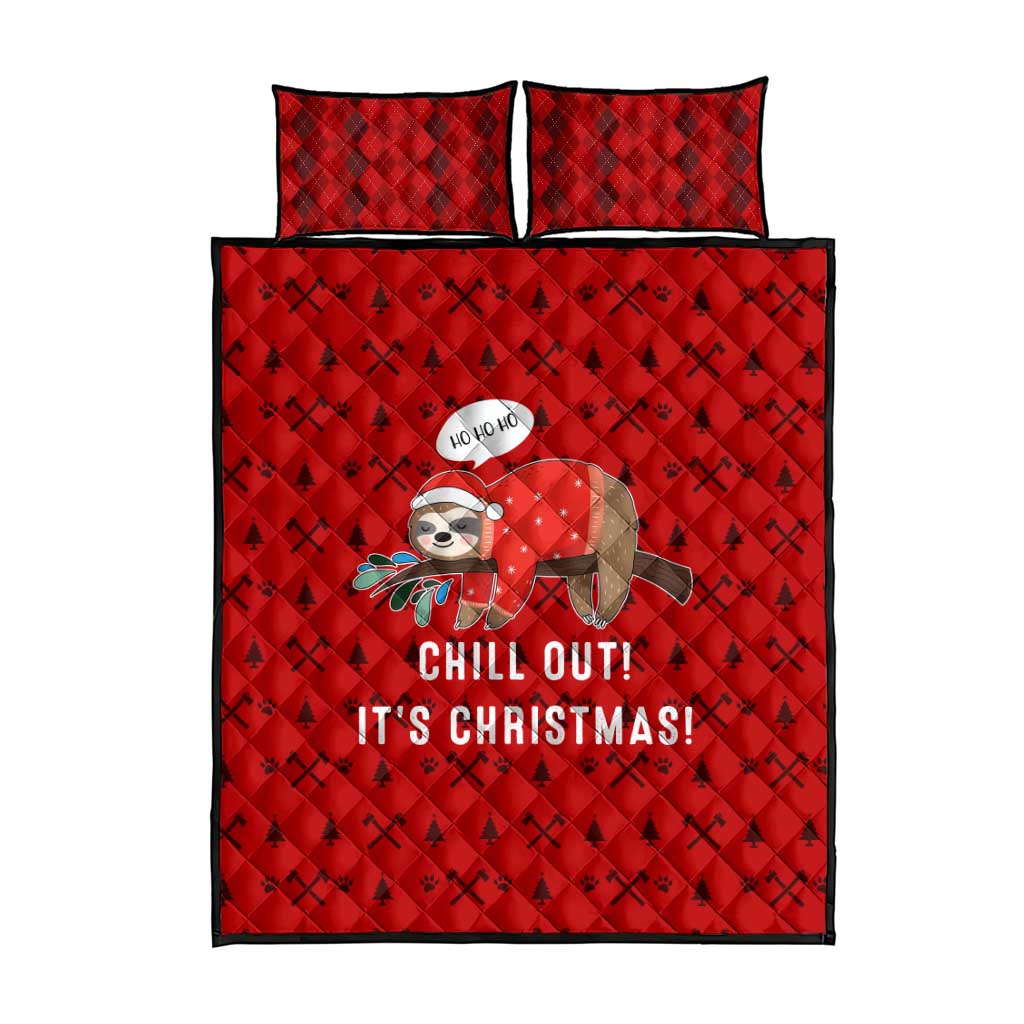 Sloth Chill Out Christmas Quilt Bed Set Xmas Holiday Patterns - Wonder Print Shop