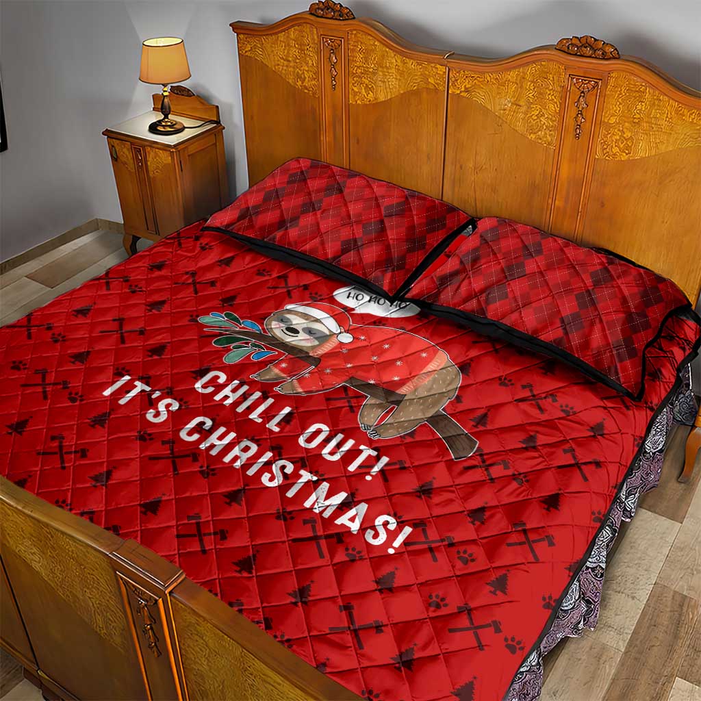 Sloth Chill Out Christmas Quilt Bed Set Xmas Holiday Patterns - Wonder Print Shop