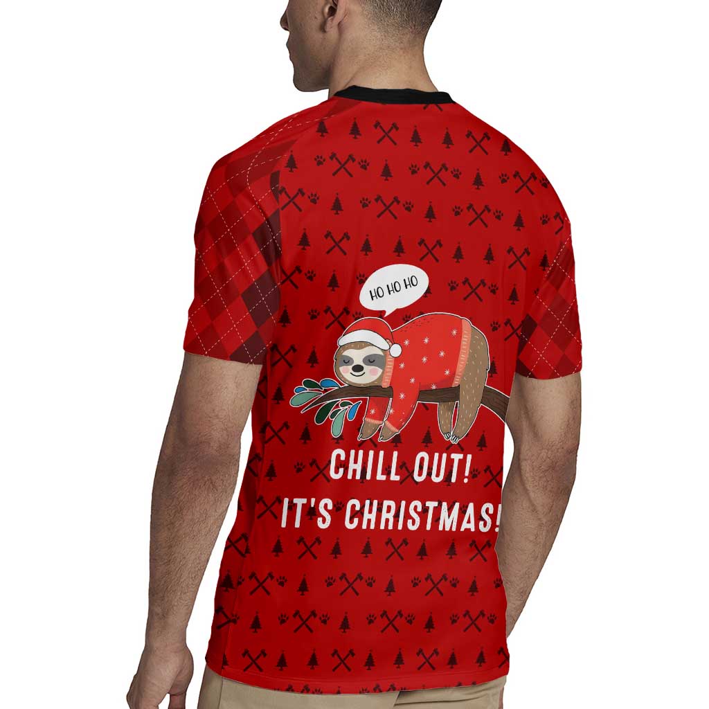 Sloth Chill Out Christmas Rugby Jersey Xmas Holiday Patterns - Wonder Print Shop