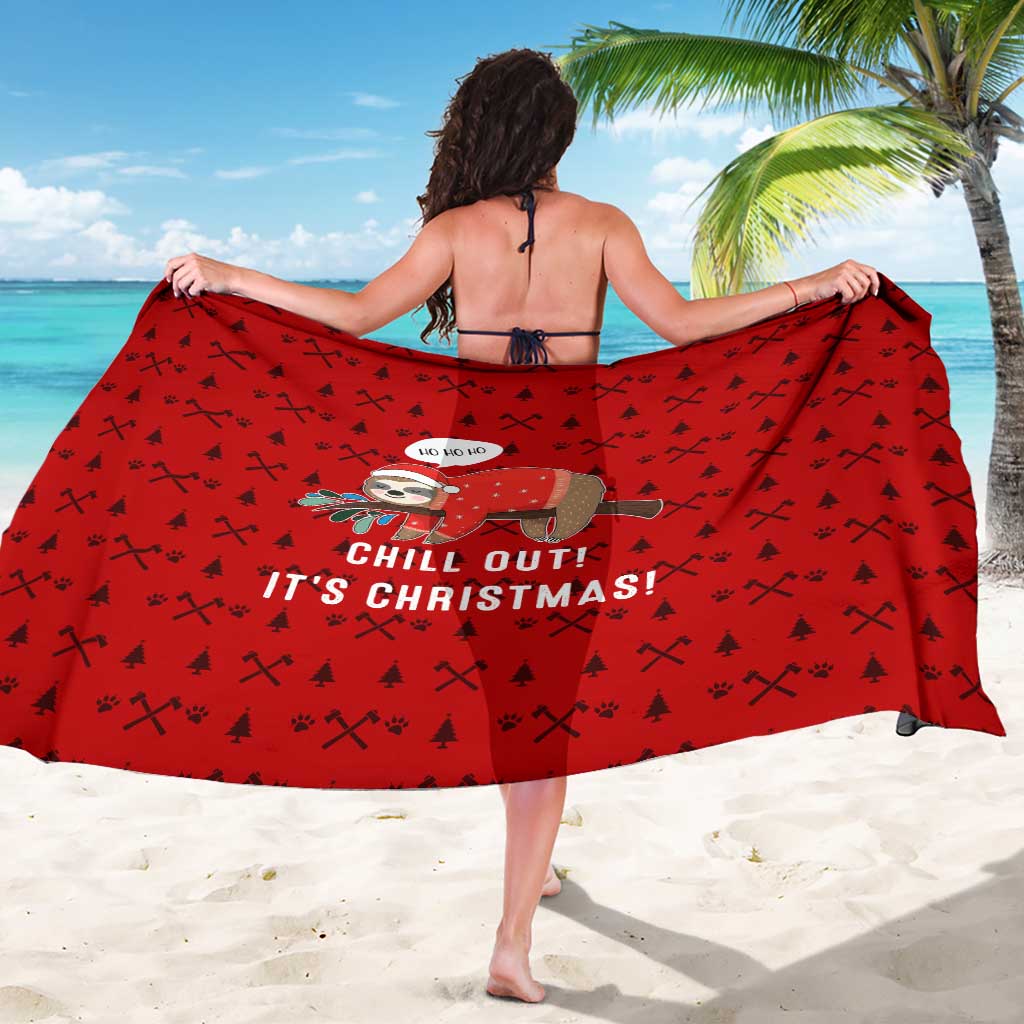Sloth Chill Out Christmas Sarong Xmas Holiday Patterns - Wonder Print Shop