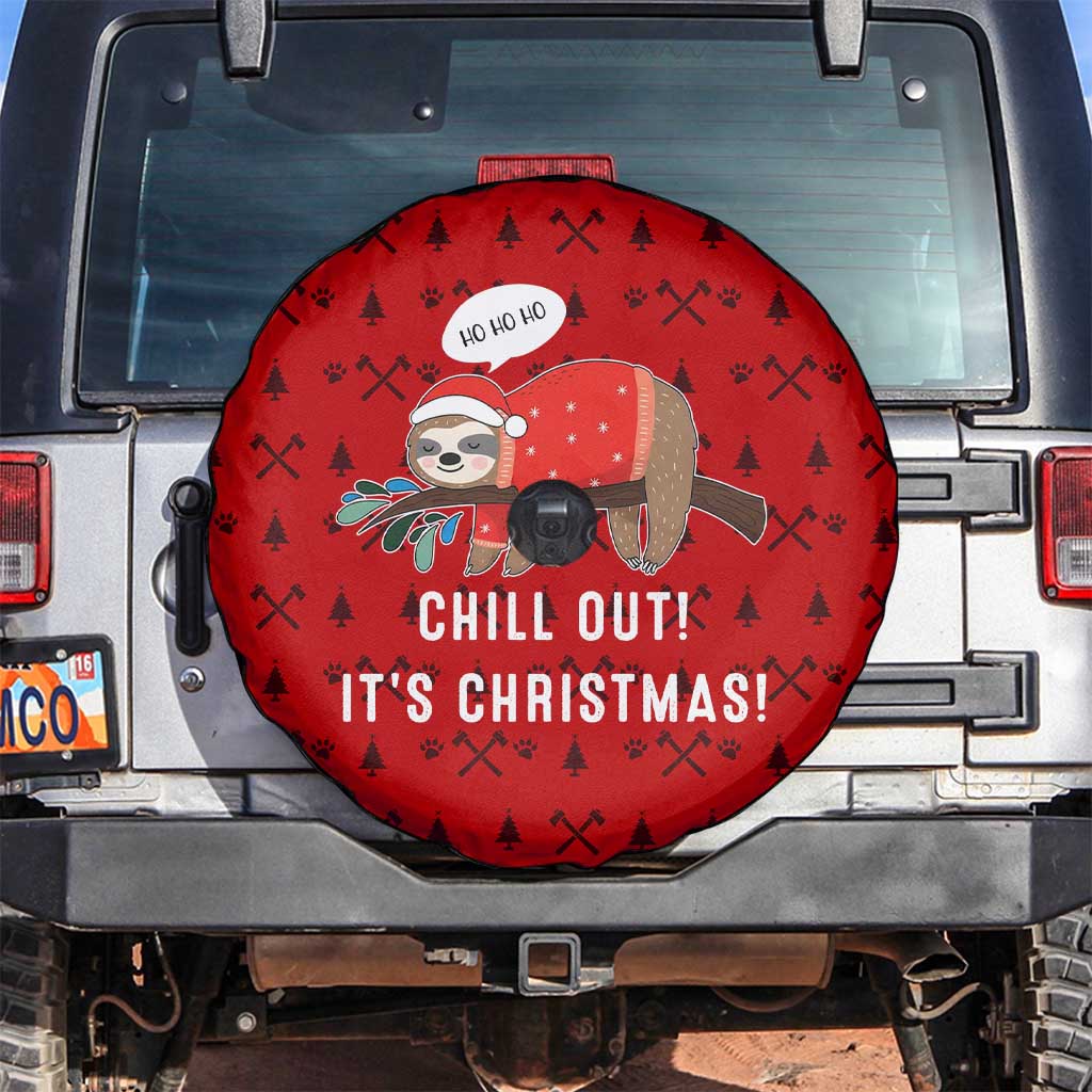 Sloth Chill Out Christmas Spare Tire Cover Xmas Holiday Patterns - Wonder Print Shop
