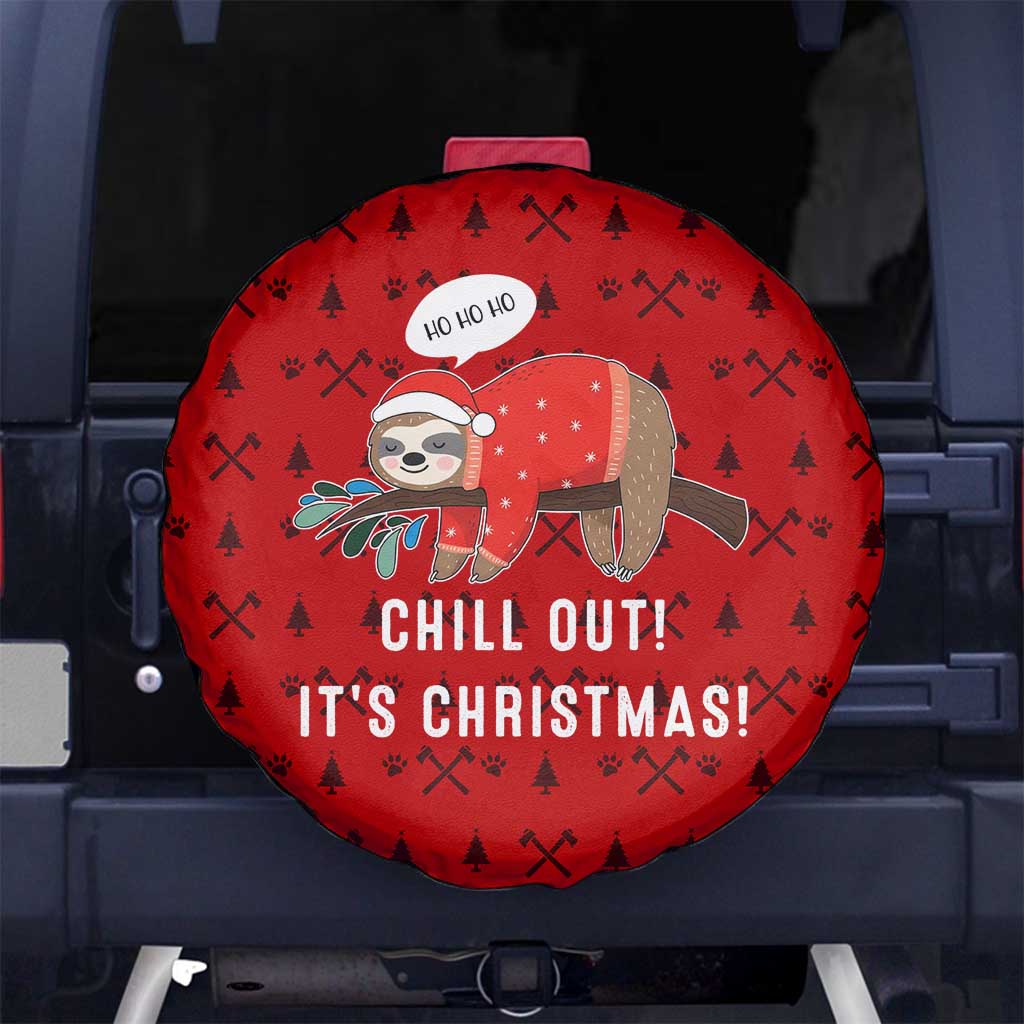 Sloth Chill Out Christmas Spare Tire Cover Xmas Holiday Patterns - Wonder Print Shop