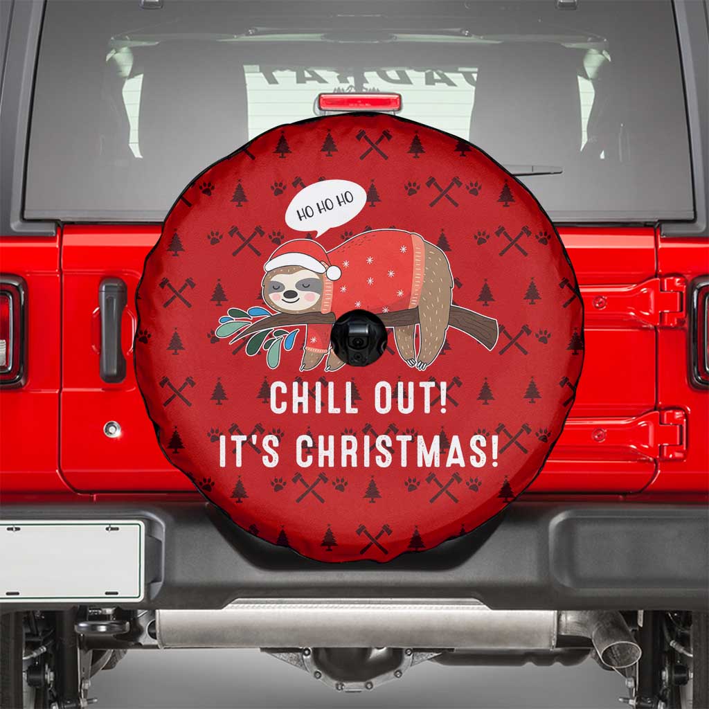 Sloth Chill Out Christmas Spare Tire Cover Xmas Holiday Patterns - Wonder Print Shop