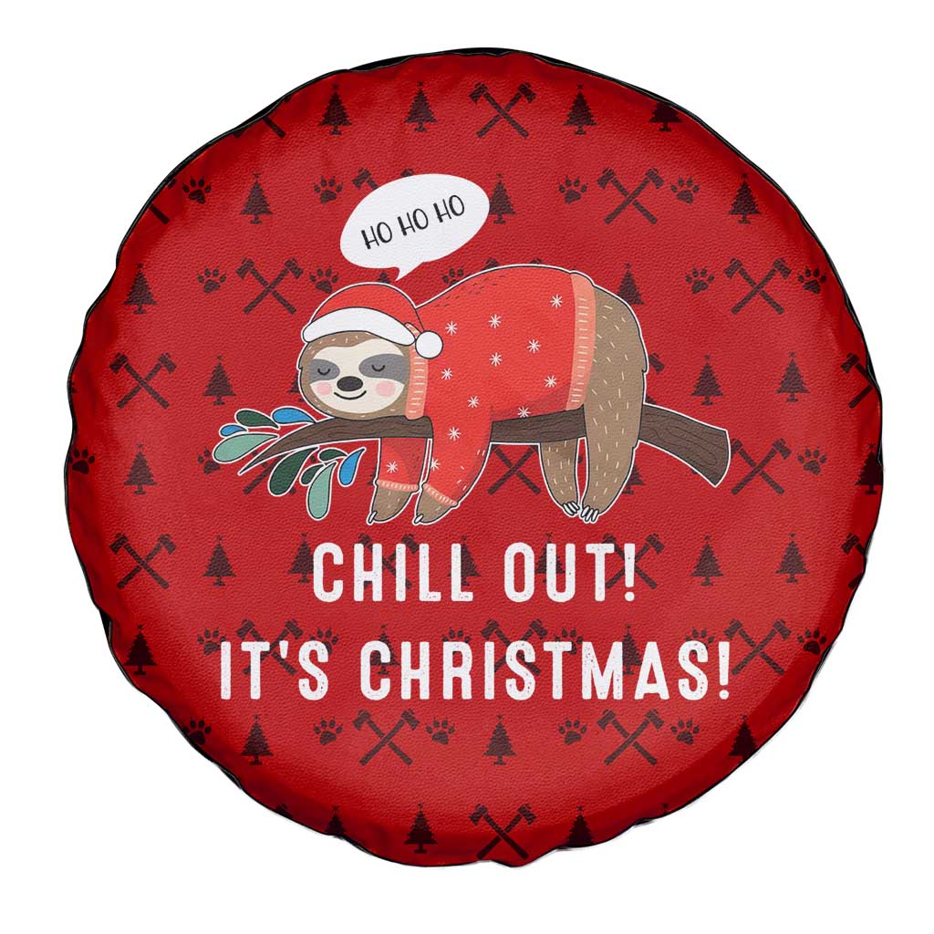 Sloth Chill Out Christmas Spare Tire Cover Xmas Holiday Patterns - Wonder Print Shop