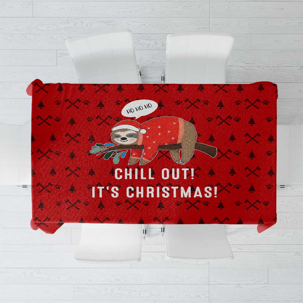 Sloth Chill Out Christmas Tablecloth Xmas Holiday Patterns - Wonder Print Shop