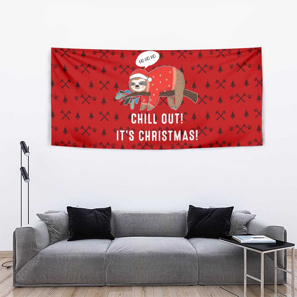 Sloth Chill Out Christmas Tapestry Xmas Holiday Patterns - Wonder Print Shop
