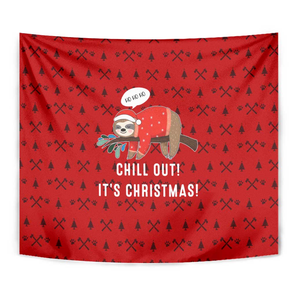 Sloth Chill Out Christmas Tapestry Xmas Holiday Patterns - Wonder Print Shop
