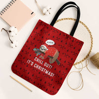 Sloth Chill Out Christmas Tote Bag Xmas Holiday Patterns - Wonder Print Shop