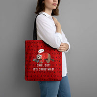 Sloth Chill Out Christmas Tote Bag Xmas Holiday Patterns - Wonder Print Shop