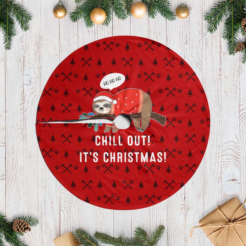 Sloth Chill Out Christmas Tree Skirt Xmas Holiday Patterns - Wonder Print Shop