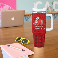 Sloth Chill Out Christmas Tumbler With Handle Xmas Holiday Patterns - Wonder Print Shop