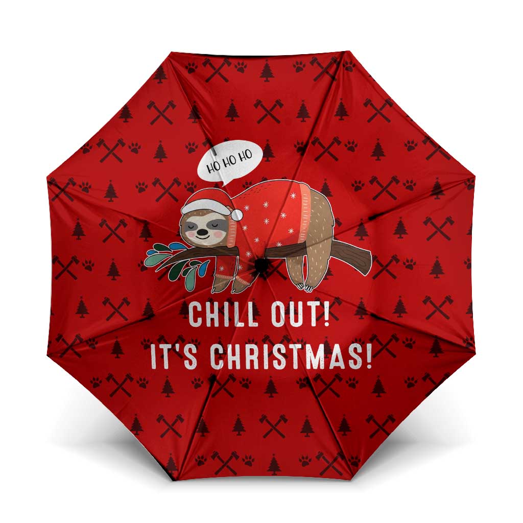 Sloth Chill Out Christmas Umbrella Xmas Holiday Patterns - Wonder Print Shop