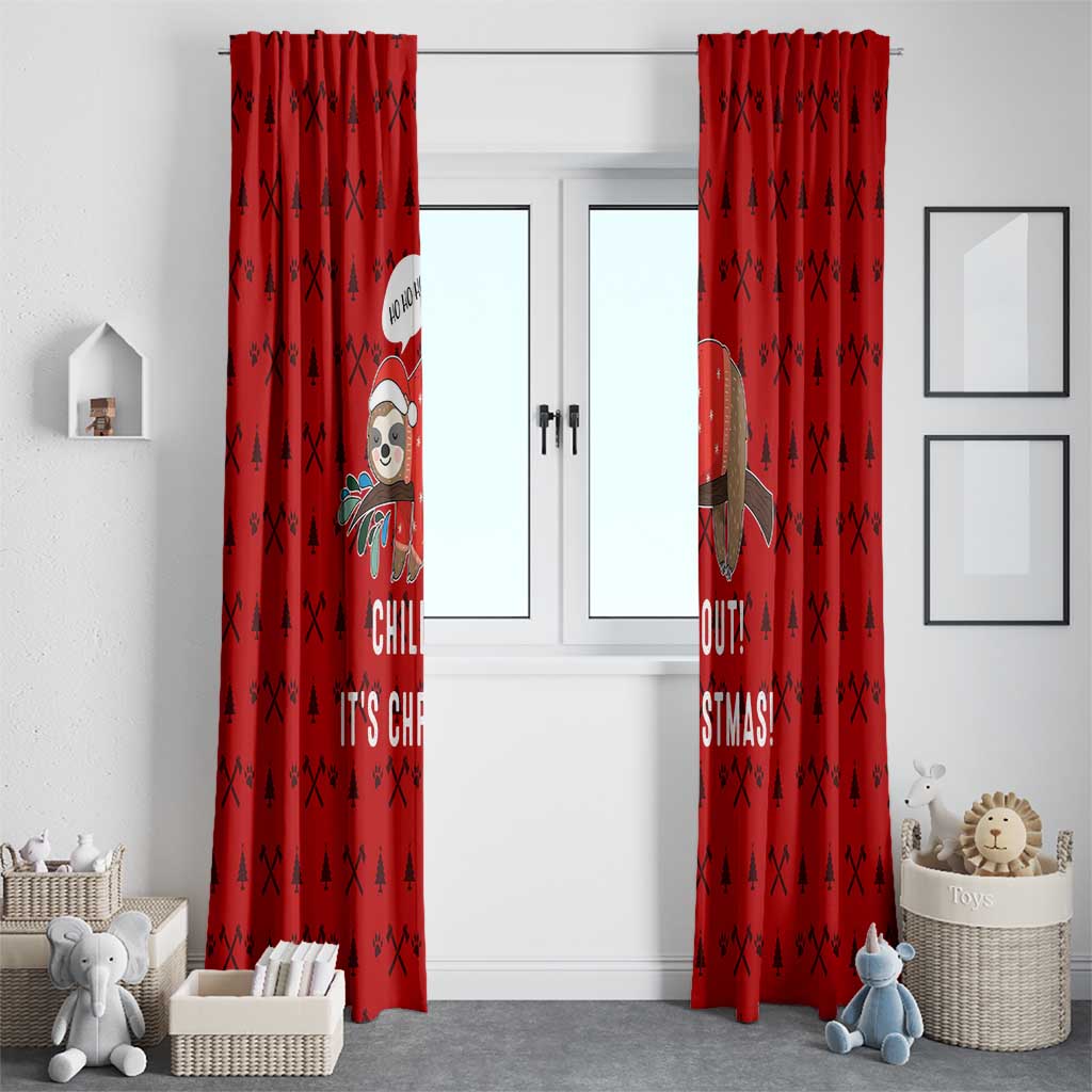 Sloth Chill Out Christmas Window Curtain Xmas Holiday Patterns - Wonder Print Shop