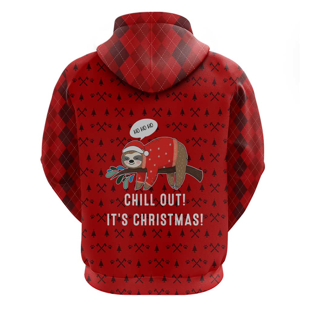 Sloth Chill Out Christmas Zip Hoodie Xmas Holiday Patterns - Wonder Print Shop