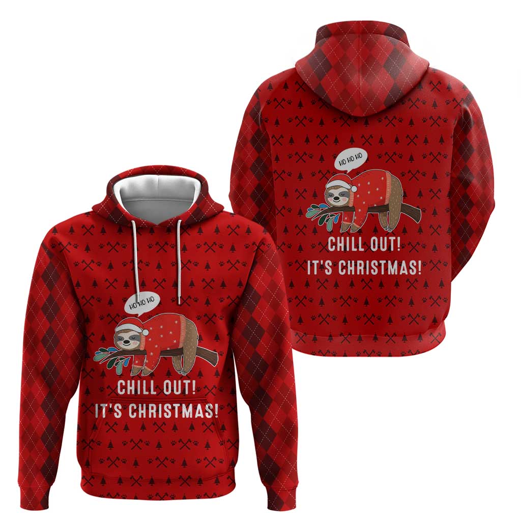 Sloth Chill Out Christmas Zip Hoodie Xmas Holiday Patterns - Wonder Print Shop