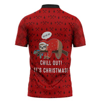 Sloth Chill Out Christmas Zipper Polo Shirt Xmas Holiday Patterns - Wonder Print Shop