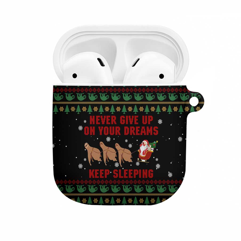 Sloth Keep Sleeping Christmas AirPods Case Xmas Holiday Patterns - Wonder Print Shop