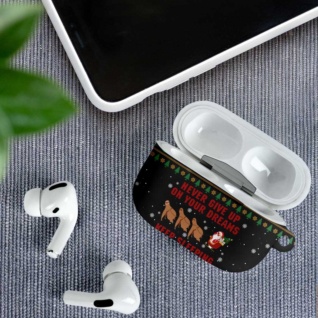 Sloth Keep Sleeping Christmas AirPods Case Xmas Holiday Patterns - Wonder Print Shop