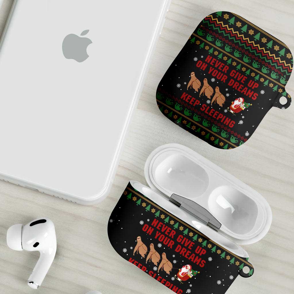 Sloth Keep Sleeping Christmas AirPods Case Xmas Holiday Patterns - Wonder Print Shop