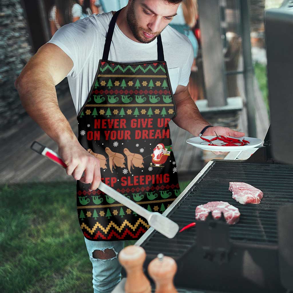 Sloth Keep Sleeping Christmas Apron Xmas Holiday Patterns - Wonder Print Shop