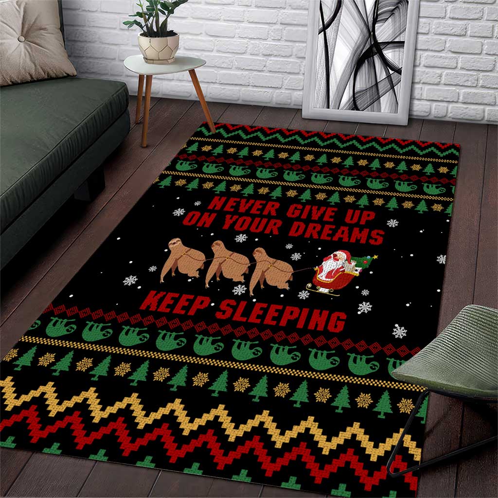 Sloth Keep Sleeping Christmas Area Rug Xmas Holiday Patterns - Wonder Print Shop