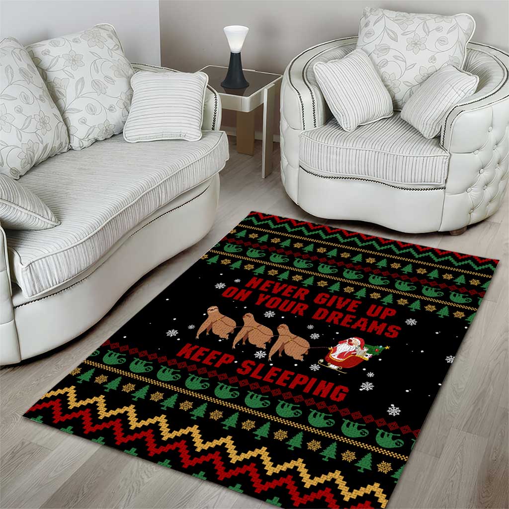 Sloth Keep Sleeping Christmas Area Rug Xmas Holiday Patterns - Wonder Print Shop
