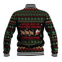 Sloth Keep Sleeping Christmas Baseball Jacket Xmas Holiday Patterns - Wonder Print Shop