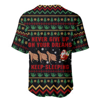 Sloth Keep Sleeping Christmas Baseball Jersey Xmas Holiday Patterns - Wonder Print Shop