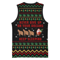 Sloth Keep Sleeping Christmas Basketball Jersey Xmas Holiday Patterns - Wonder Print Shop