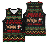 Sloth Keep Sleeping Christmas Basketball Jersey Xmas Holiday Patterns - Wonder Print Shop