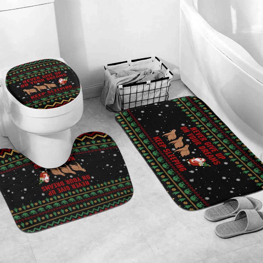 Sloth Keep Sleeping Christmas Bathroom Set Xmas Holiday Patterns - Wonder Print Shop