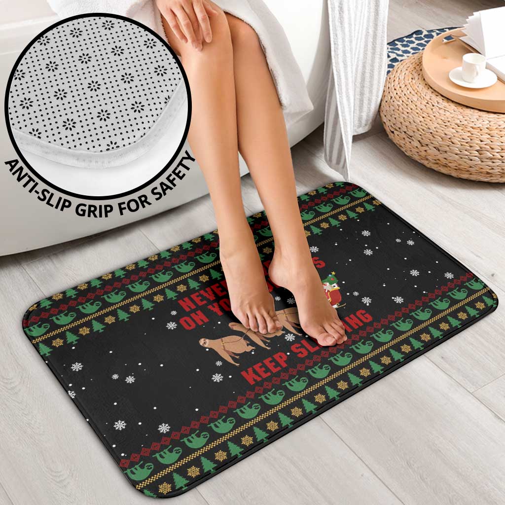 Sloth Keep Sleeping Christmas Bathroom Set Xmas Holiday Patterns - Wonder Print Shop