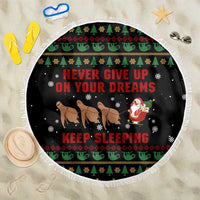 Sloth Keep Sleeping Christmas Beach Blanket Xmas Holiday Patterns - Wonder Print Shop