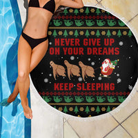 Sloth Keep Sleeping Christmas Beach Blanket Xmas Holiday Patterns - Wonder Print Shop