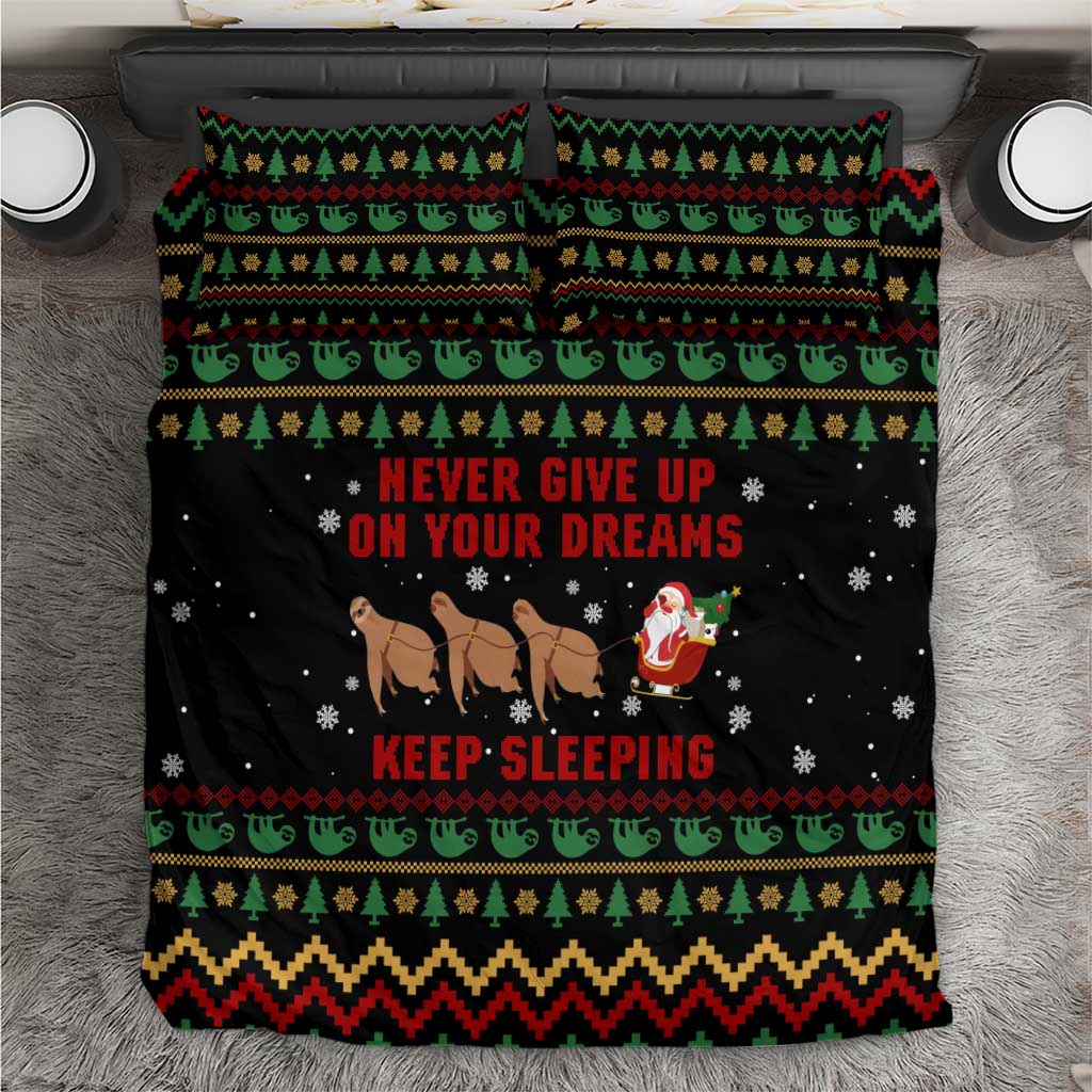 Sloth Keep Sleeping Christmas Bedding Set Xmas Holiday Patterns - Wonder Print Shop