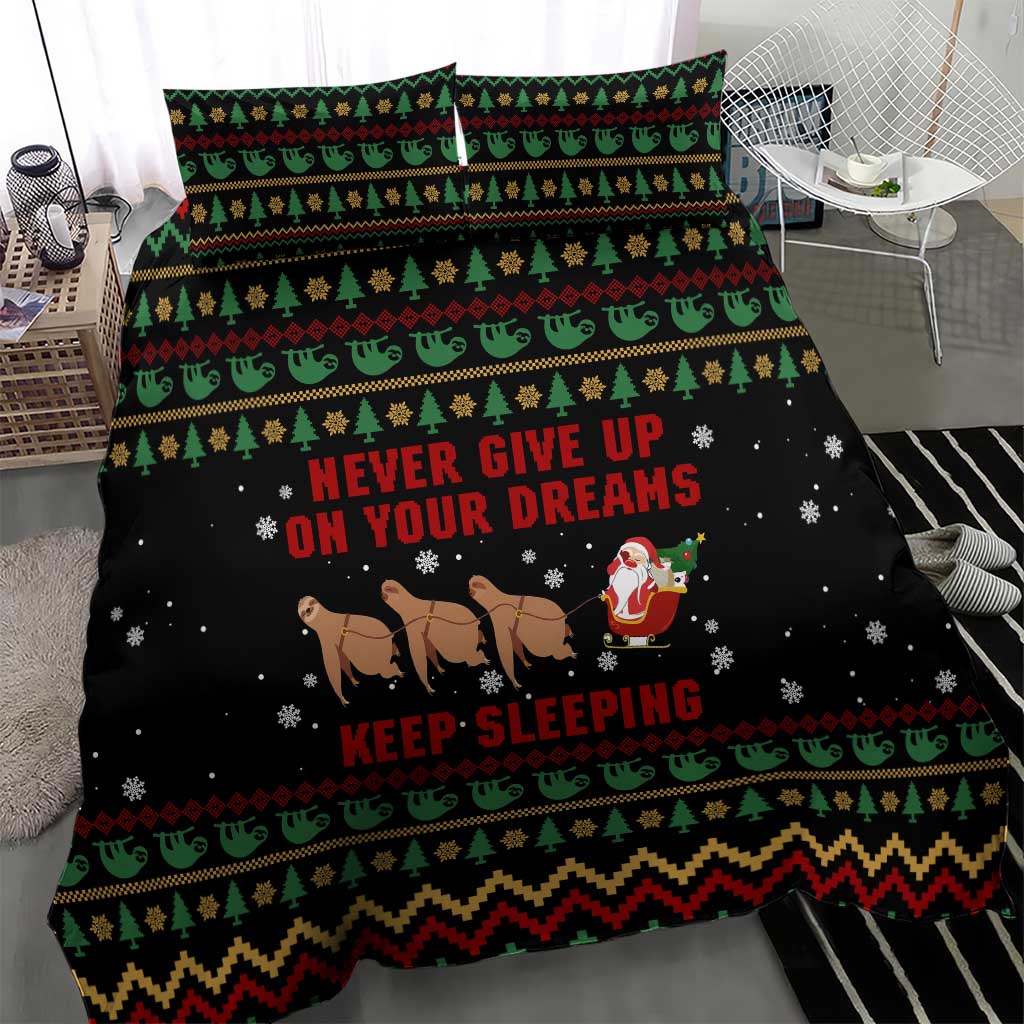 Sloth Keep Sleeping Christmas Bedding Set Xmas Holiday Patterns - Wonder Print Shop