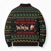 Sloth Keep Sleeping Christmas Bomber Puffer Jacket Xmas Holiday Patterns - Wonder Print Shop