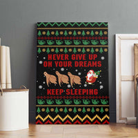 Sloth Keep Sleeping Christmas Canvas Wall Art Xmas Holiday Patterns - Wonder Print Shop