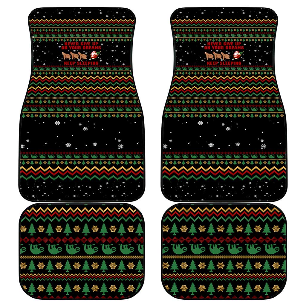 Sloth Keep Sleeping Christmas Car Mats Xmas Holiday Patterns - Wonder Print Shop