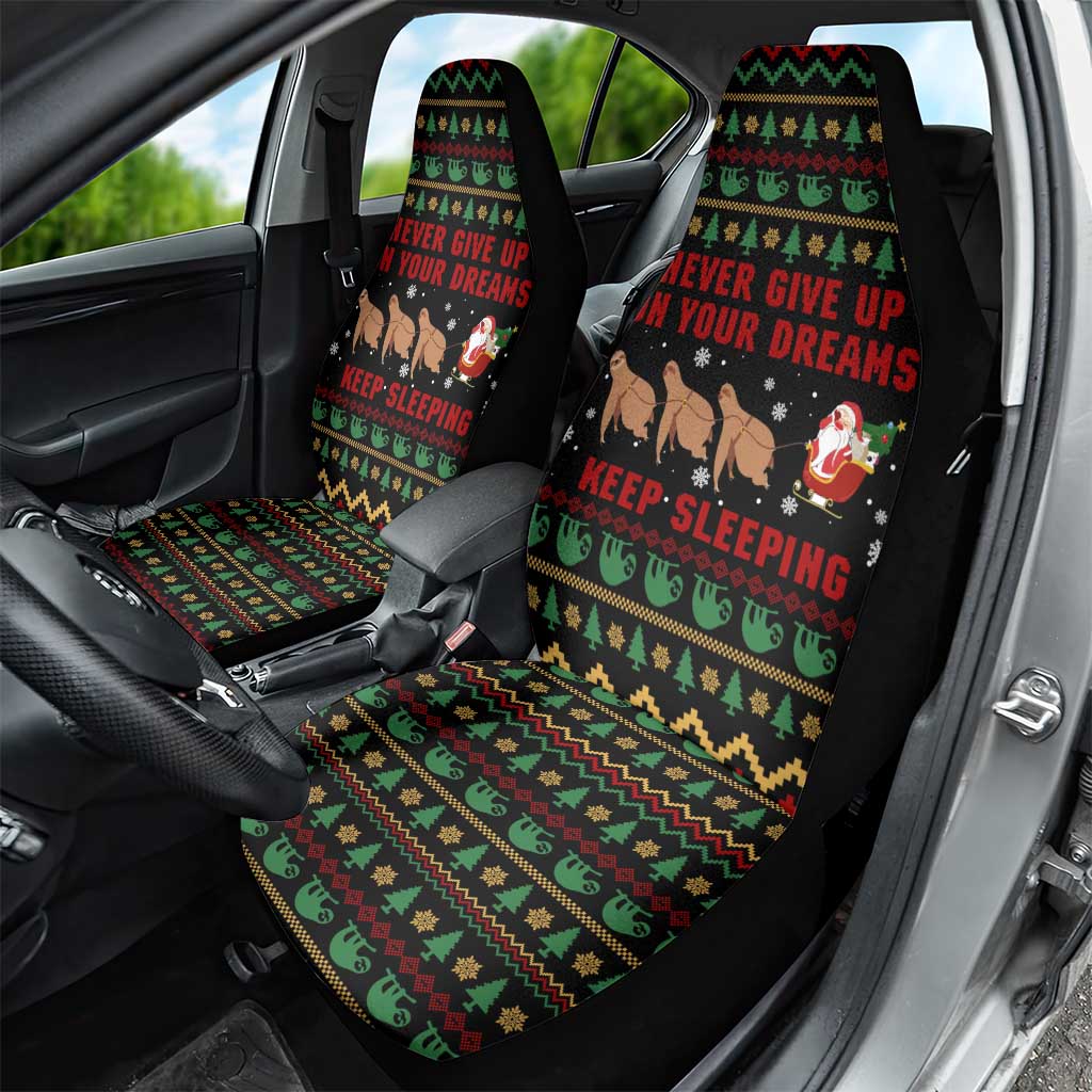 Sloth Keep Sleeping Christmas Car Seat Cover Xmas Holiday Patterns - Wonder Print Shop