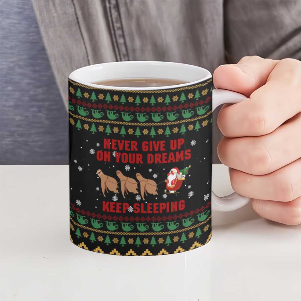 Sloth Keep Sleeping Christmas Ceramic Mug Xmas Holiday Patterns - Wonder Print Shop
