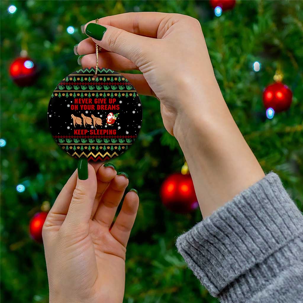 Sloth Keep Sleeping Christmas Ceramic Ornament Xmas Holiday Patterns - Wonder Print Shop