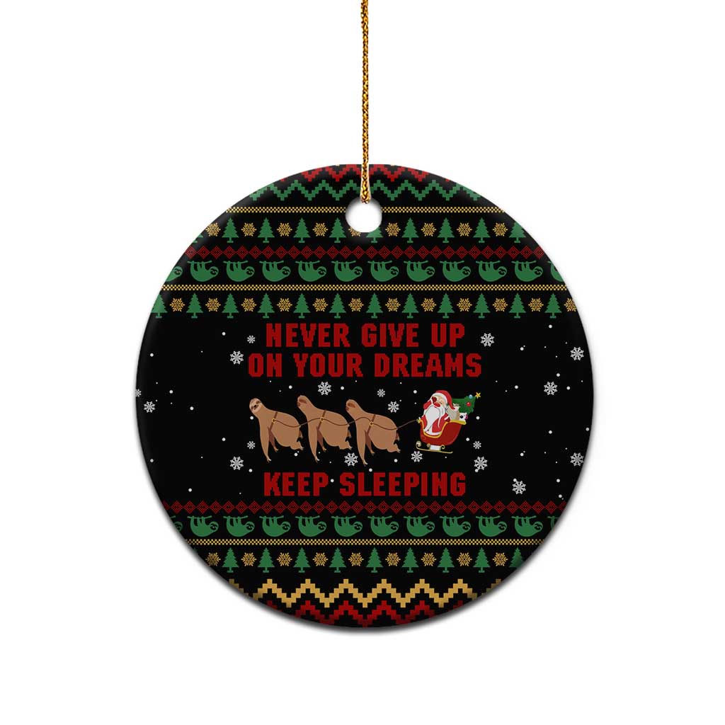 Sloth Keep Sleeping Christmas Ceramic Ornament Xmas Holiday Patterns - Wonder Print Shop