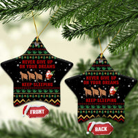 Sloth Keep Sleeping Christmas Ceramic Ornament Xmas Holiday Patterns - Wonder Print Shop