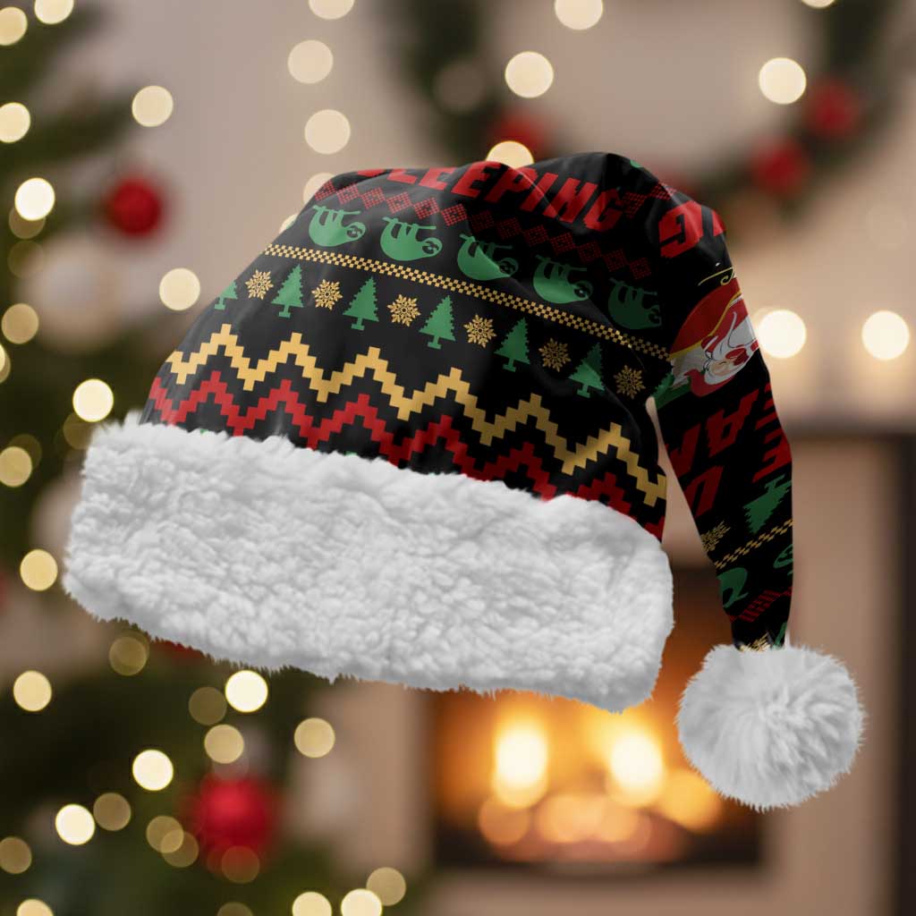 Sloth Keep Sleeping Christmas Santa Hat Xmas Holiday Patterns - Wonder Print Shop