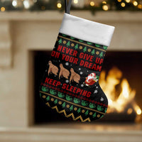 Sloth Keep Sleeping Christmas Stocking Xmas Holiday Patterns - Wonder Print Shop