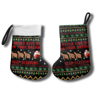 Sloth Keep Sleeping Christmas Stocking Xmas Holiday Patterns - Wonder Print Shop