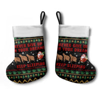 Sloth Keep Sleeping Christmas Stocking Xmas Holiday Patterns - Wonder Print Shop