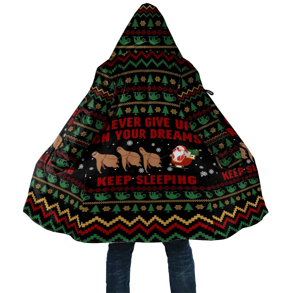 Sloth Keep Sleeping Christmas Cloak Xmas Holiday Patterns - Wonder Print Shop