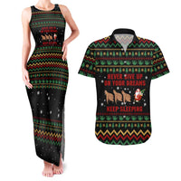 Sloth Keep Sleeping Christmas Couples Matching Tank Maxi Dress and Hawaiian Shirt Xmas Holiday Patterns - Wonder Print Shop